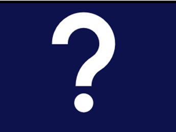 A white question mark against a neon orange background